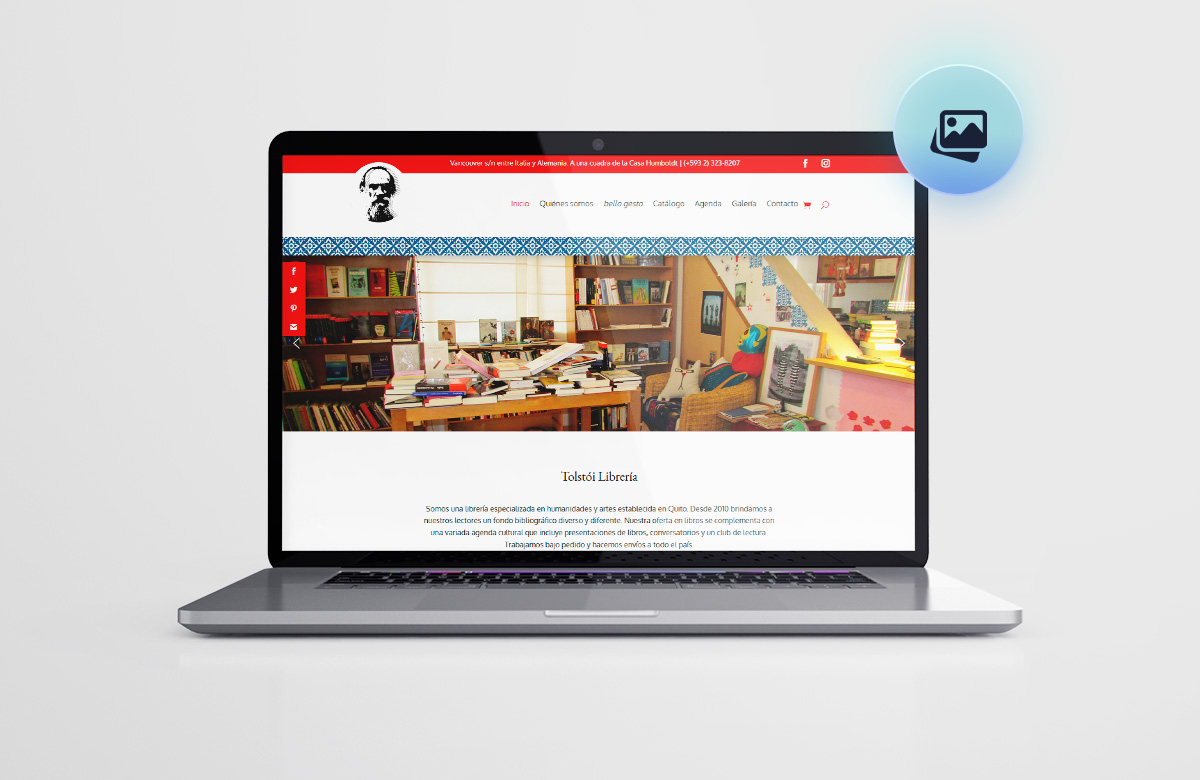 Mockup Diseño y Desarrollo del proyecto Librería Tolstoi